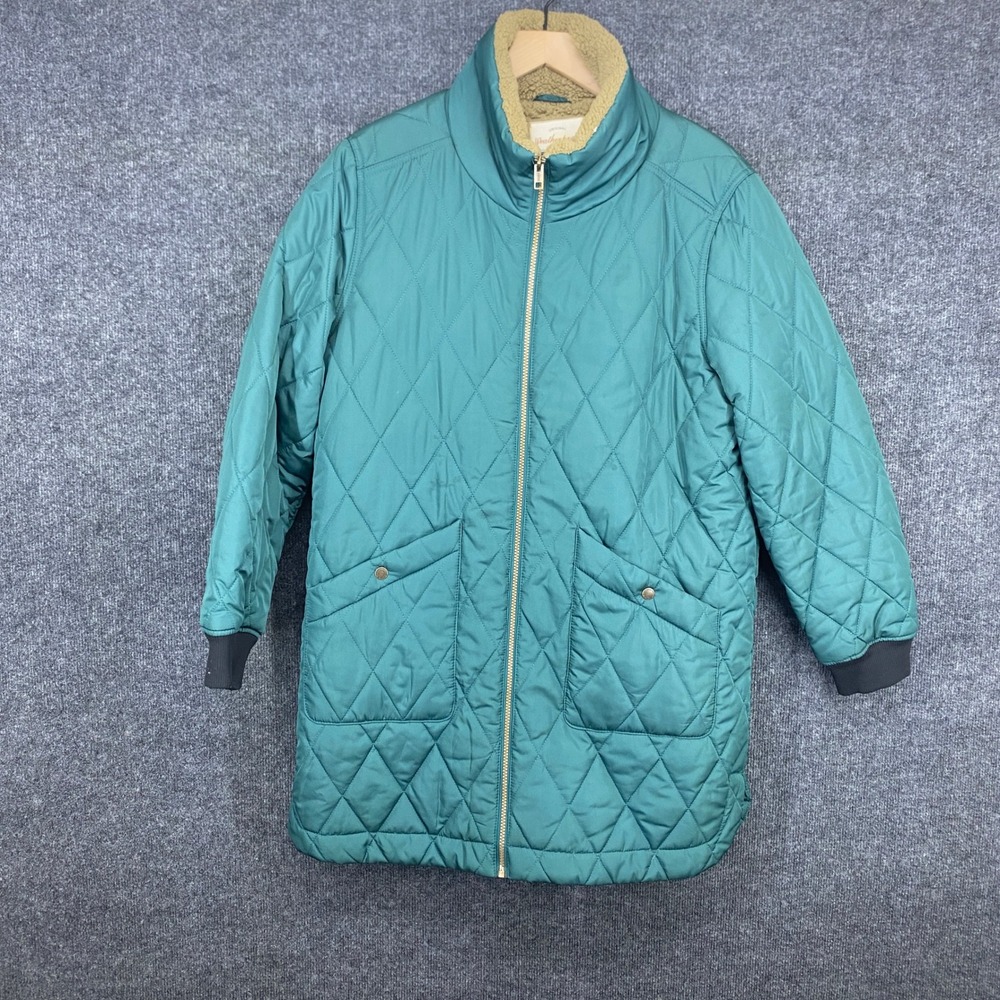 Weatherproof Vintage Womens Teal Quilted Sherpa Lined Jacket Medium